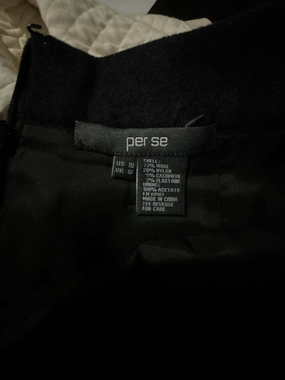 Per Se Charcoal Gray Wool Blend Pencil Skirt with Studded Detail - Picture 7 of 7